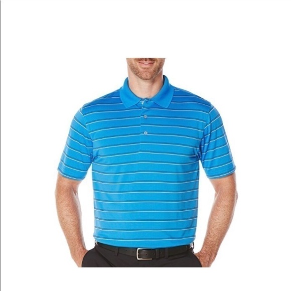 Pga Tour Men's Golf Performance Short Sleeve Three Color Stripe Polo Shirt - Picture 1 of 5